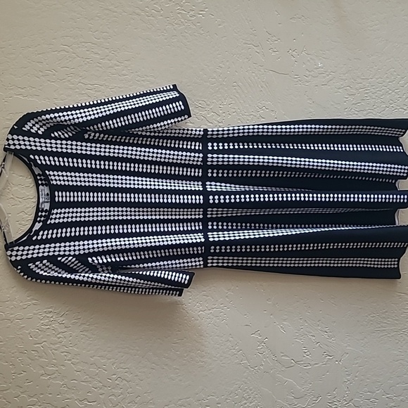 Danny & Nicole Black/White Stripe Sweater Dress size 1X - Picture 1 of 6
